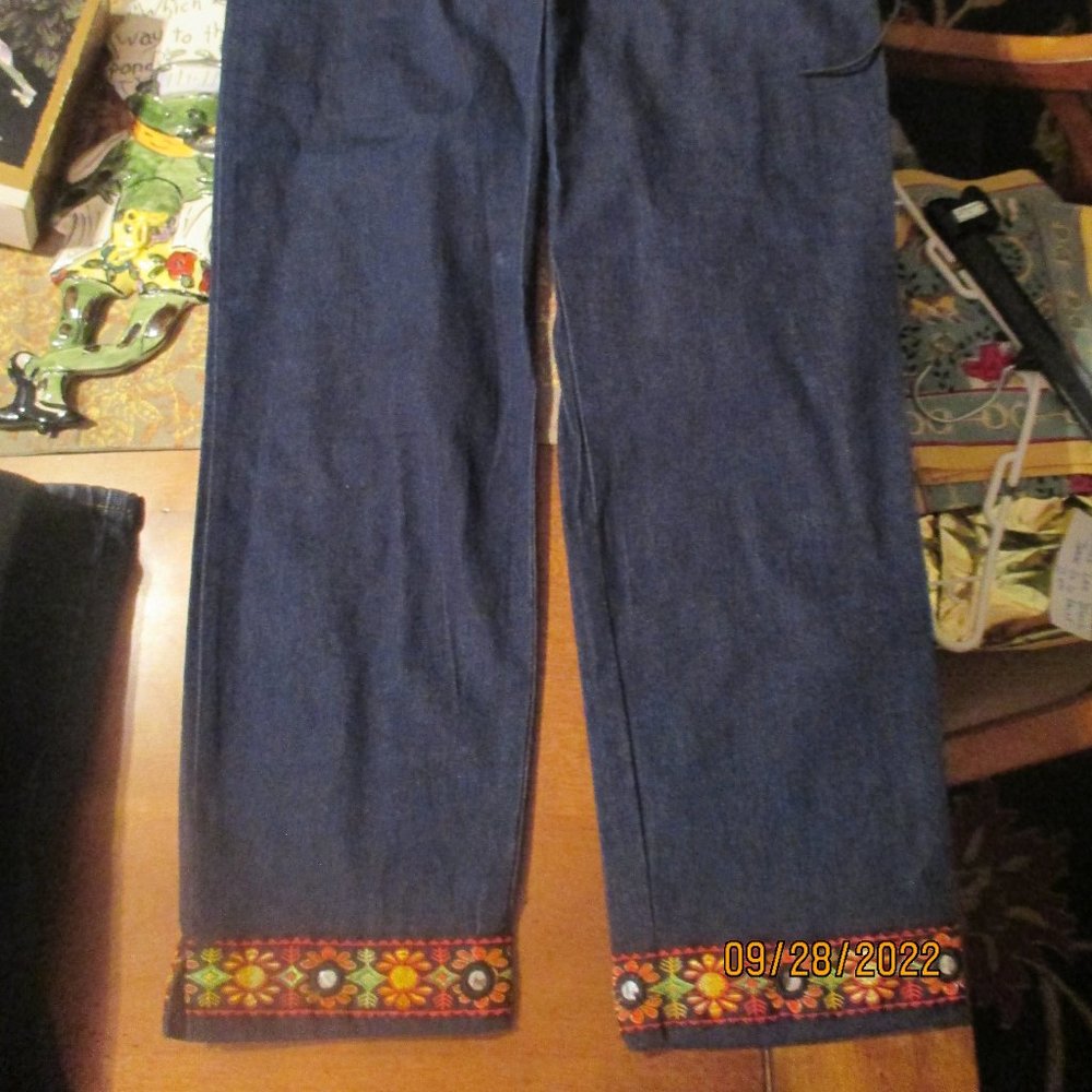 Womens 12 Petite DENIM JEAN Pants W/ TRIM CUFFS HARLOW PETITE NWT NORDSTROMS